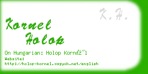 kornel holop business card